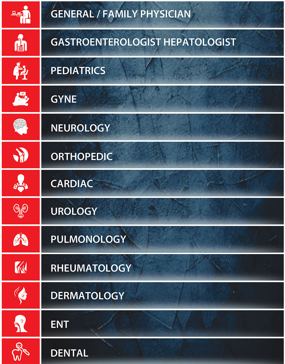 OPD Consultants & Clinic Timings Schedule